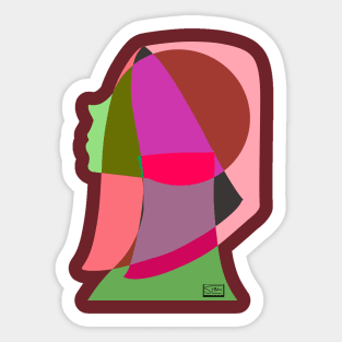 Stained glass girl Sticker